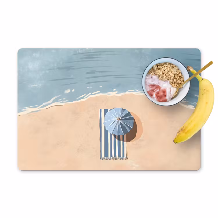 Sets de table - Serviette de plage - Rayures - Parasol - Plage — 1