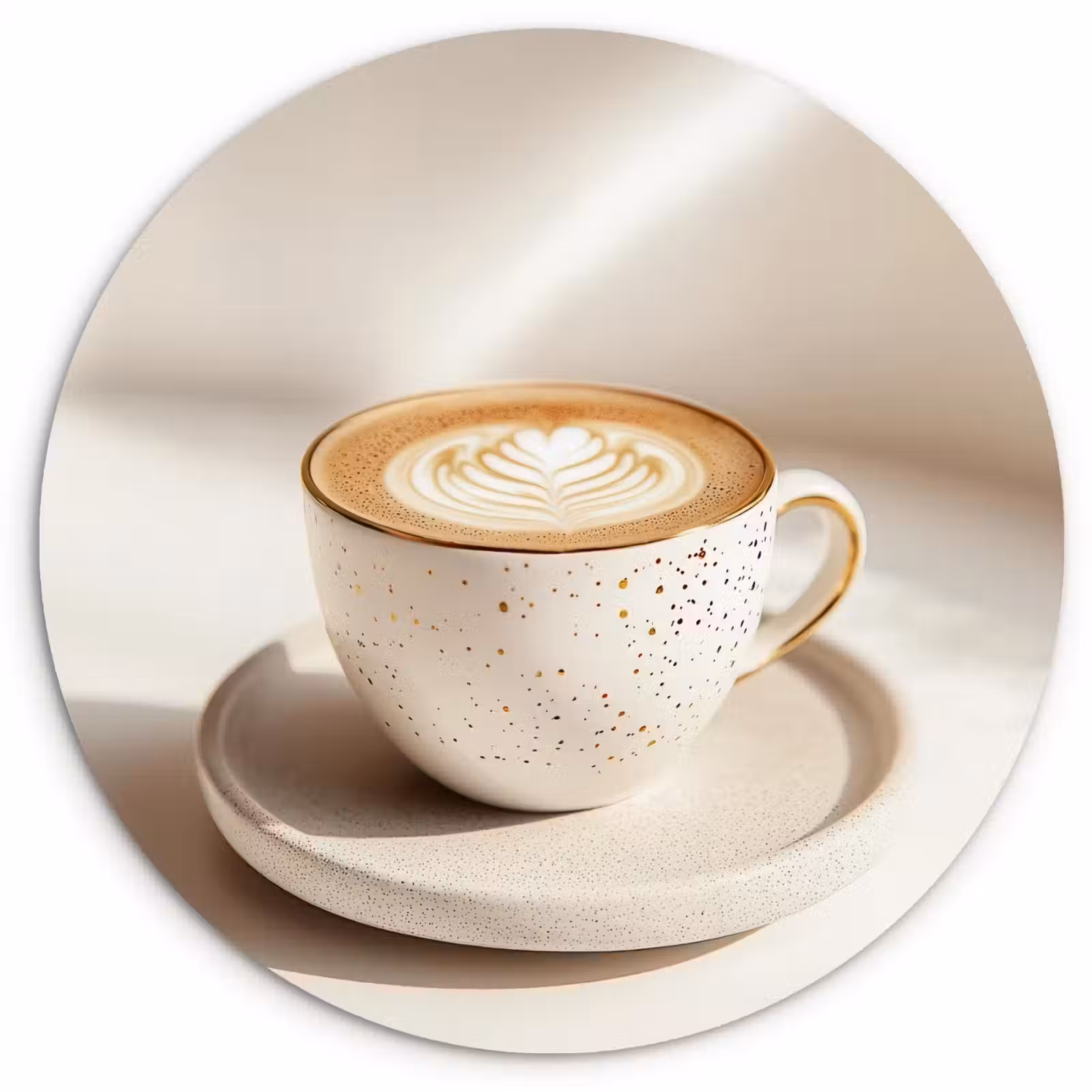 Tableau rond - Cappuccino - Mousse - Plat - Beige — 1