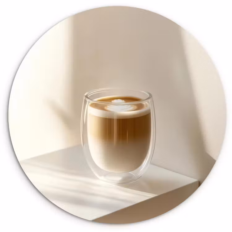 Tableau rond - Mug - Latte - Minimaliste - Ombre — 1