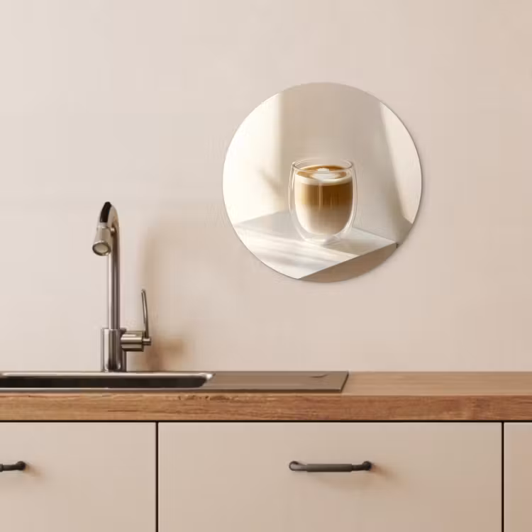 Tableau rond - Mug - Latte - Minimaliste - Ombre — 2