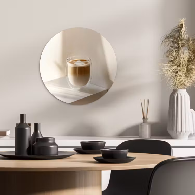 Tableau rond - Mug - Latte - Minimaliste - Ombre — 3