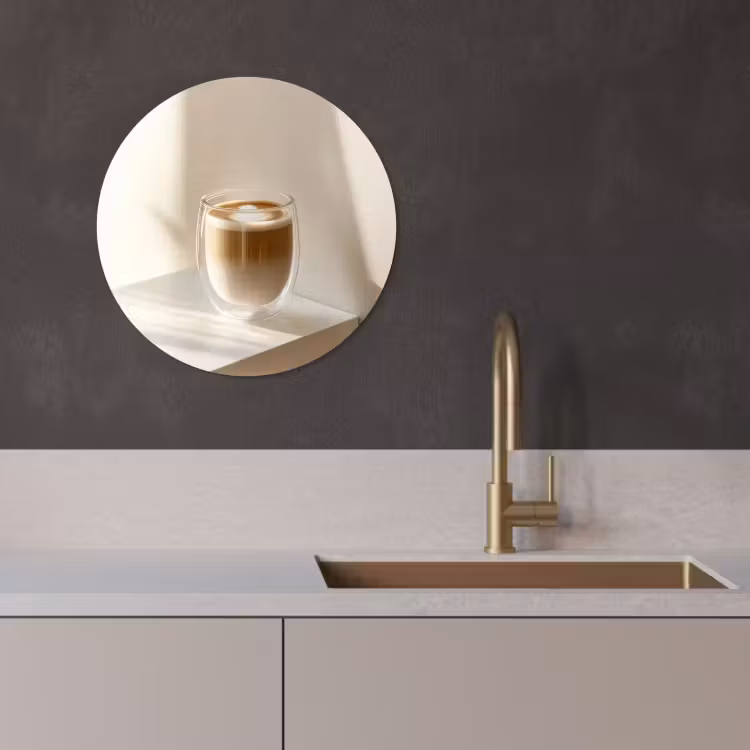 Tableau rond - Mug - Latte - Minimaliste - Ombre — 4