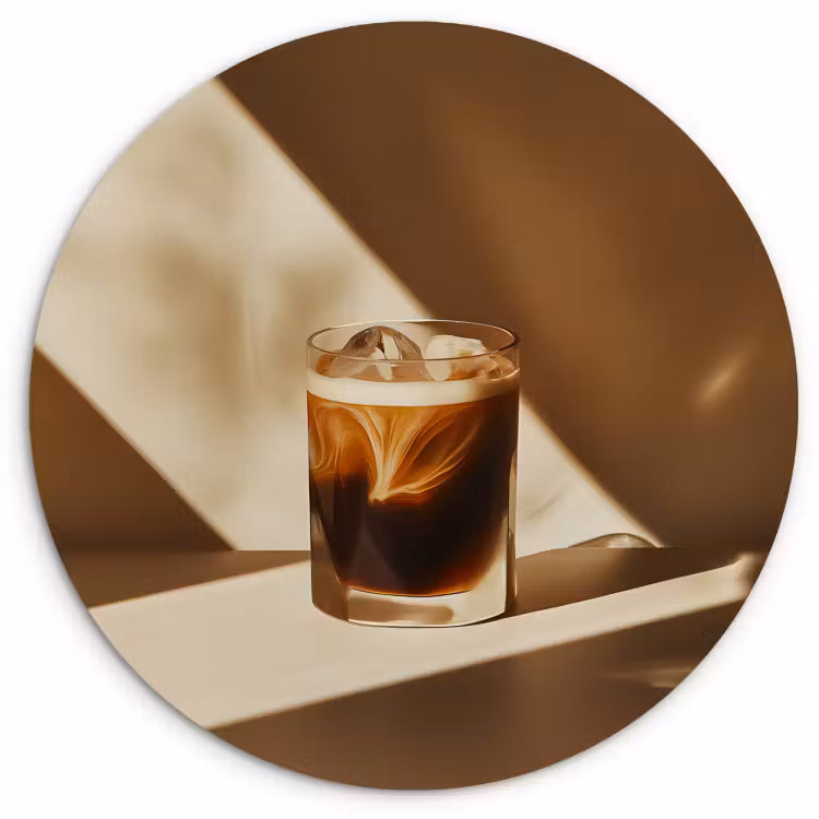Tableau rond - Verre - Café glacé - Ombre - Marron — 2