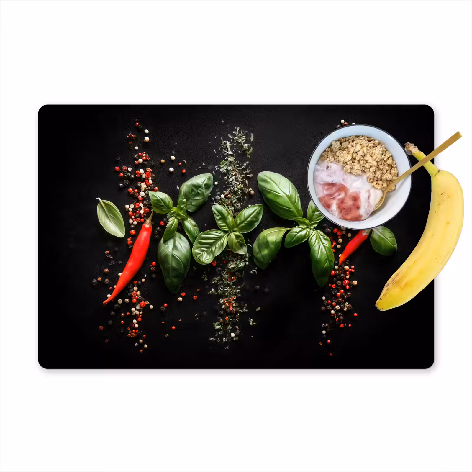 Sets de table en vinyle - Piment - Basilic - Feuilles - Rouge — 1