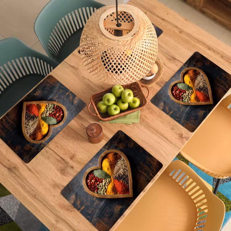 Sets de table en vinyle - Bois - Coeur - Coloré - Epices — 3