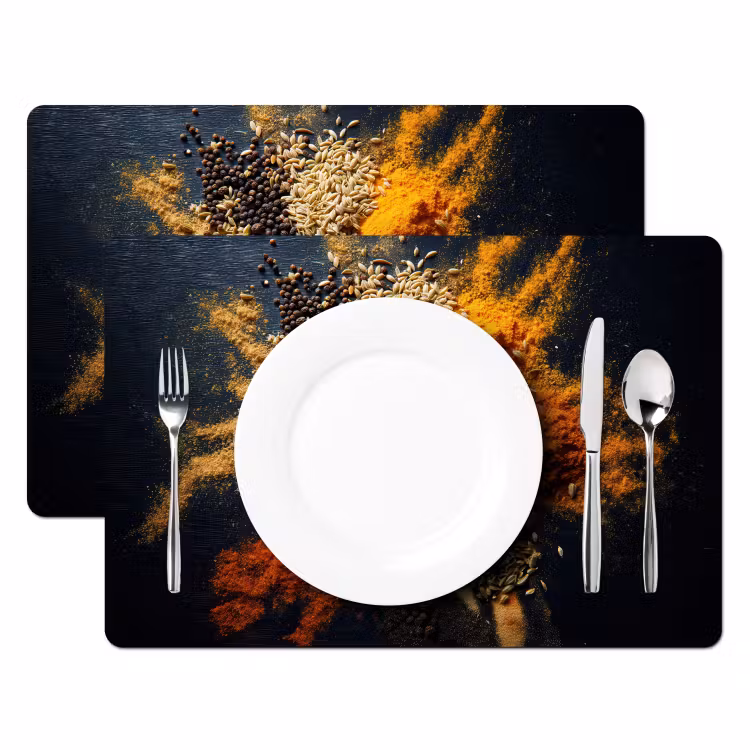 Sets de table en vinyle - Épices - Explosion - Orange — 2