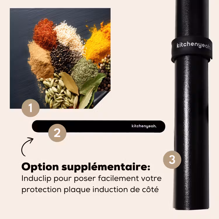 Protection plaque induction - Épices - Mélange - Forme de coeur - Noir — 8