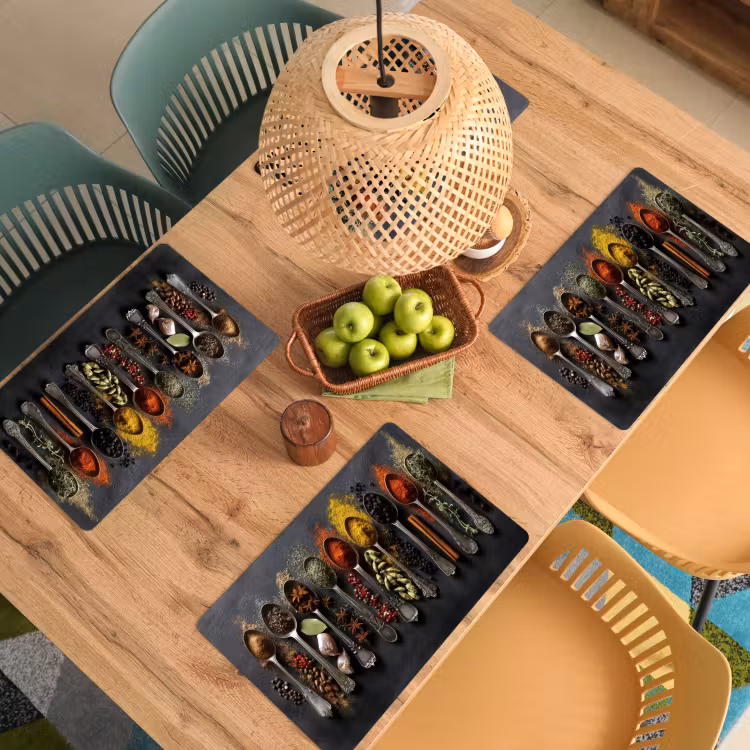 Sets de table en vinyle - Cuillères - Épices - Cannelle - Chili — 3