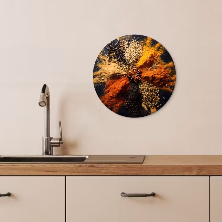 Tableau rond - Épices - Explosion - Orange — 3