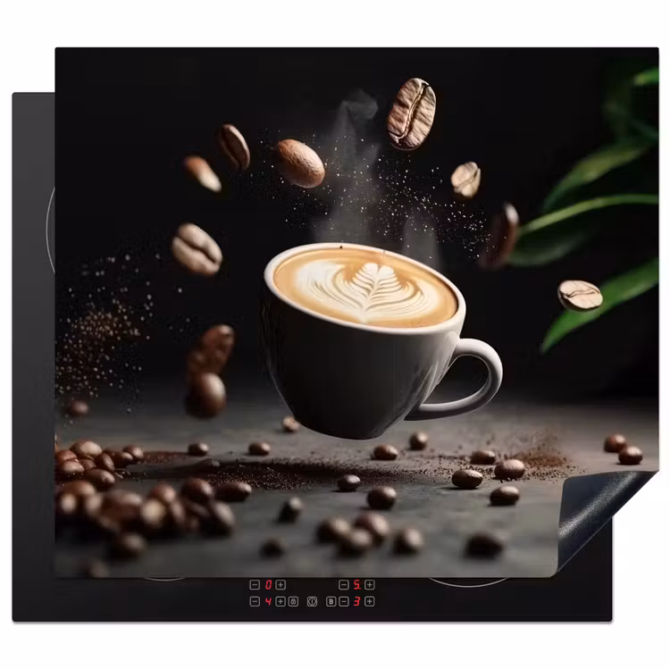 Protection plaque induction - Cappuccino - Tasse - Haricots - Marron — 1