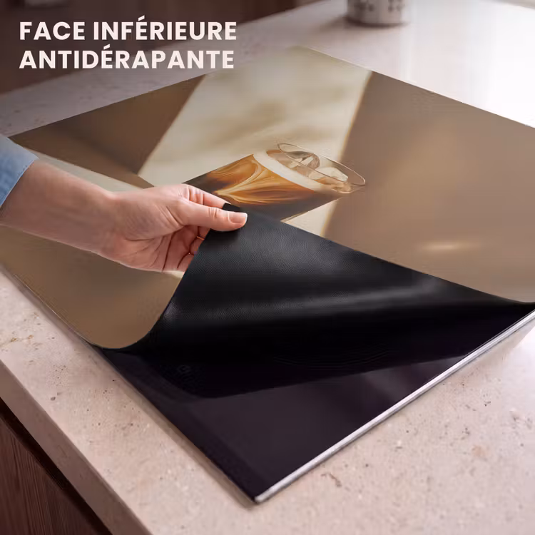 Protection plaque induction - Verre - Café glacé - Ombre - Marron — 7