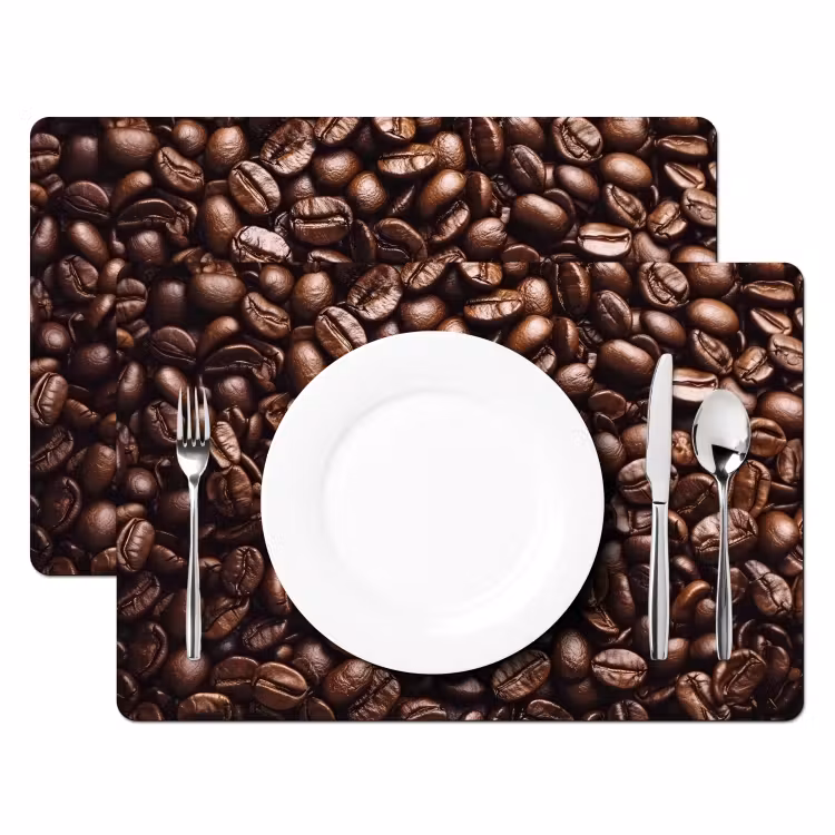 Sets de table en vinyle - Haricots - Gros plan - Marron foncé — 2