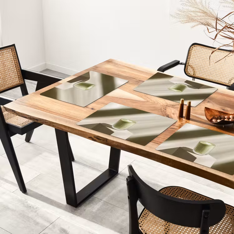 Sets de table en vinyle - Matcha - Verre - Vert - Minimaliste — 4