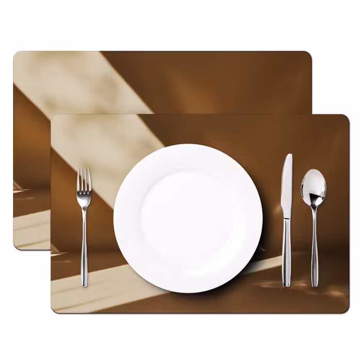 Sets de table en vinyle - Verre - Café glacé - Ombre - Marron — 2