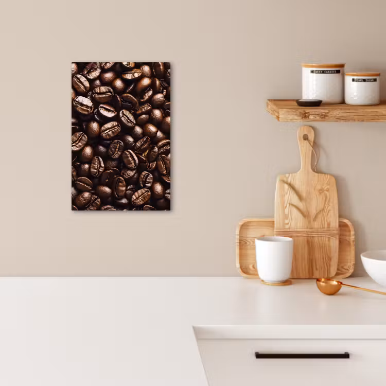 Tableau sur toile - Haricots - Gros plan - Marron foncé — 2