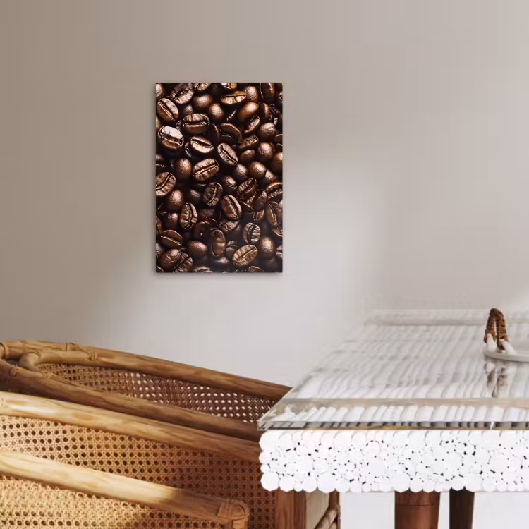 Tableau sur toile - Haricots - Gros plan - Marron foncé — 3