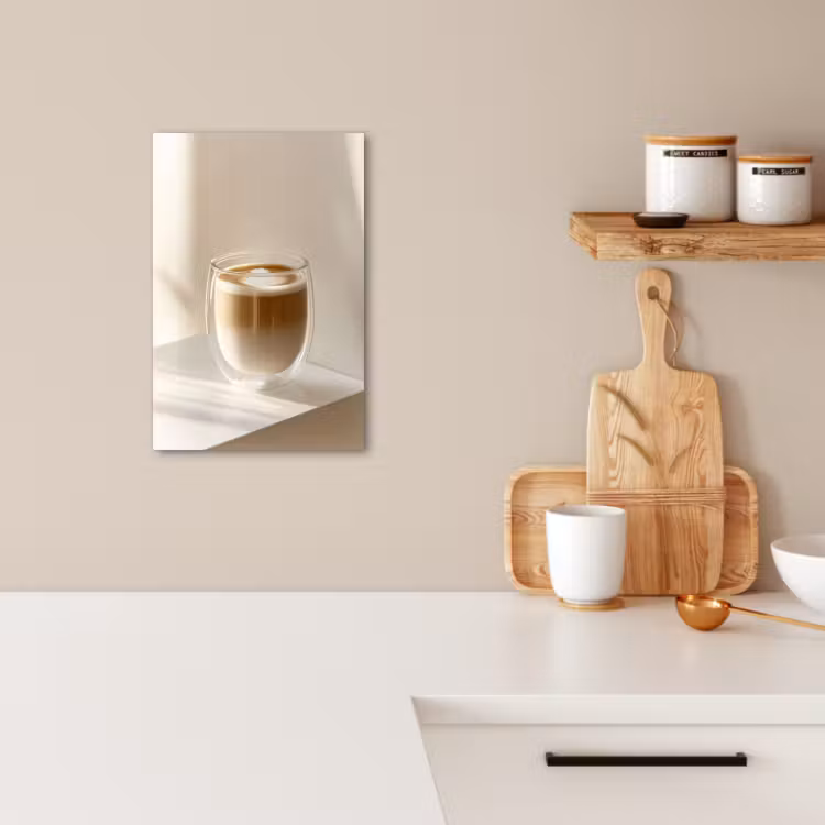 Tableau sur toile - Mug - Latte - Minimaliste - Ombre — 1