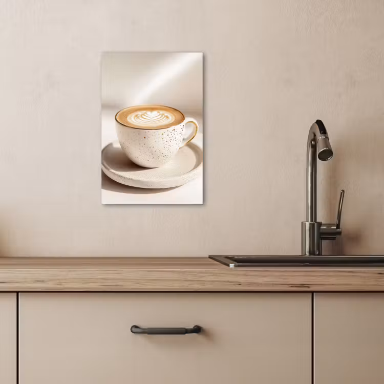 Tableau sur toile - Cappuccino - Mousse - Plat - Beige — 1