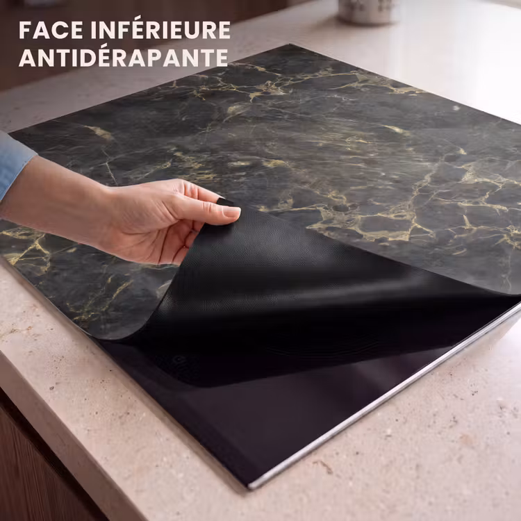 Protection plaque induction - Noir - Marbre - Or - Nerf — 7