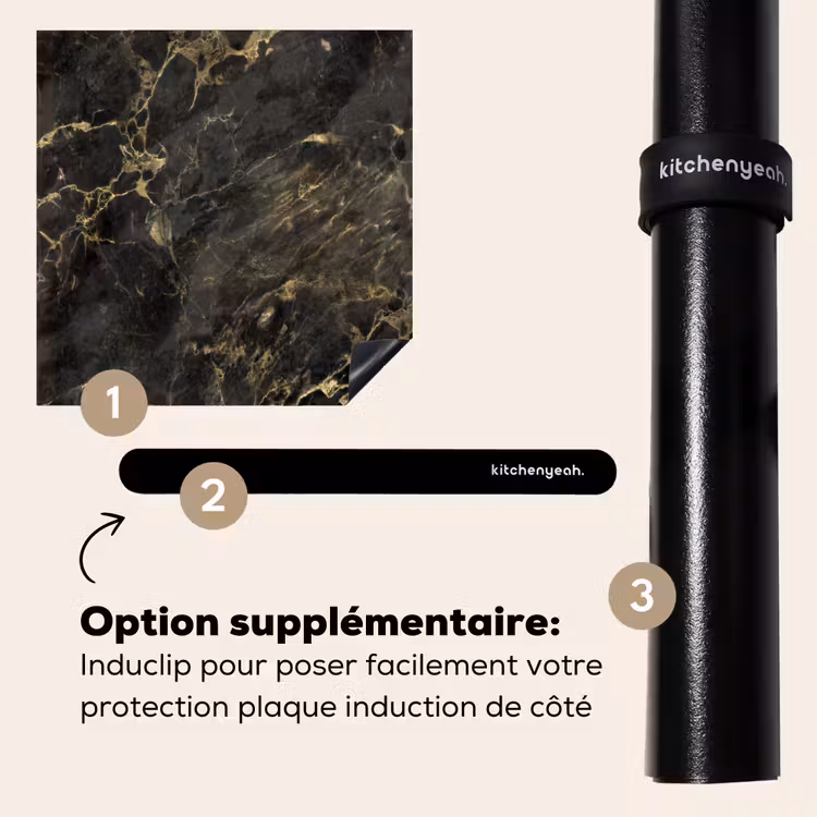 Protection plaque induction - Noir - Marbre - Or - Nerf — 8