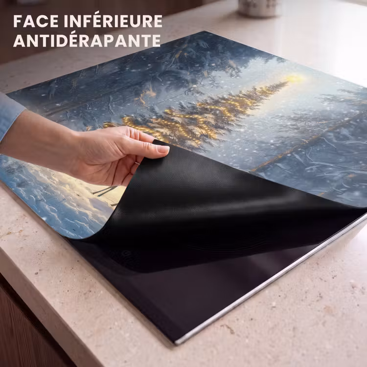 Protection plaque induction - Lumière de Noël - Forêt - Cerf - Sombre — 7