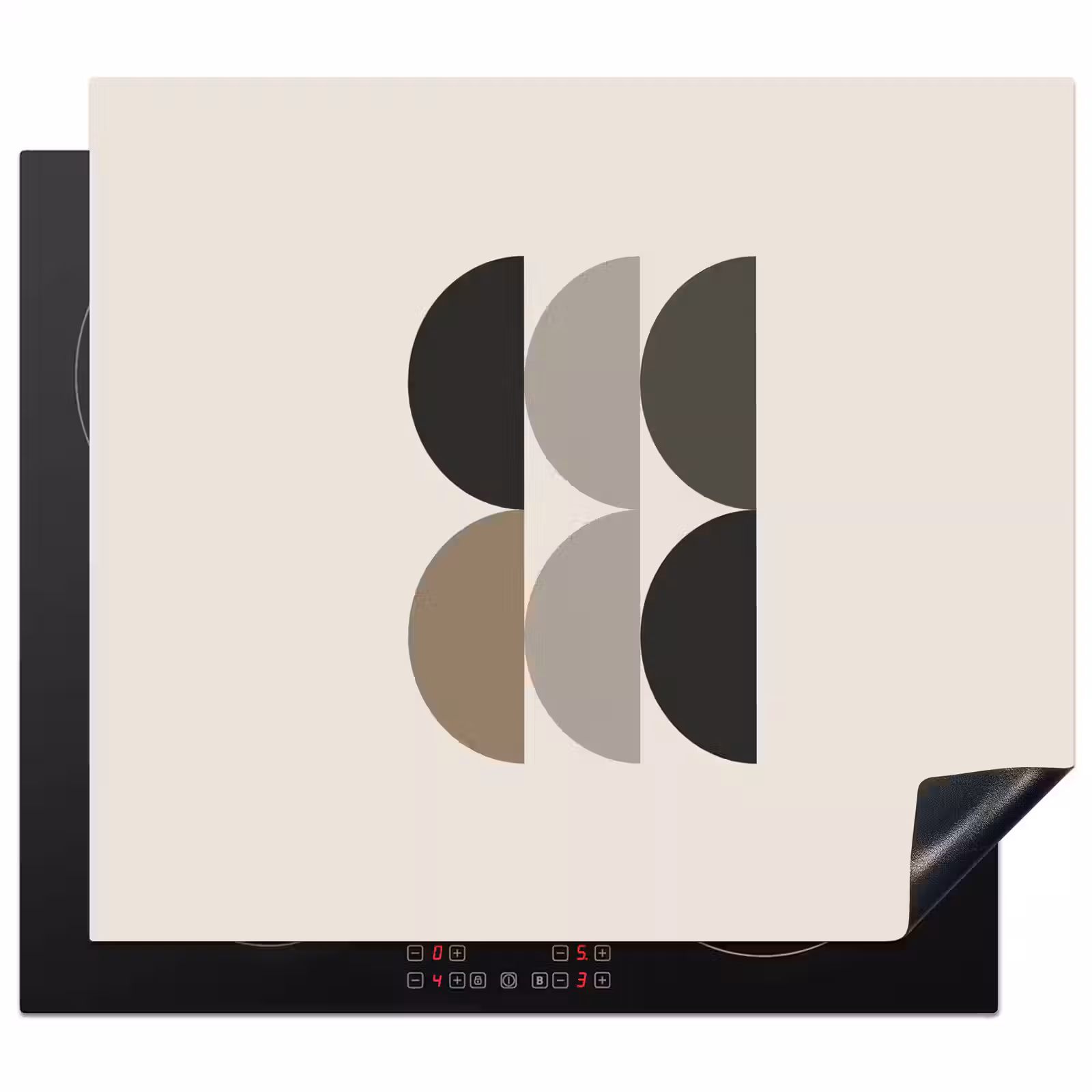 Protection plaque induction - Demi-cercles - Tons de terre - Graphique — 1