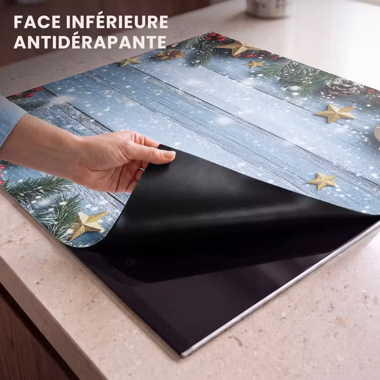 Protection plaque induction - Cadre de Noël - Neige - Multicolore — 7