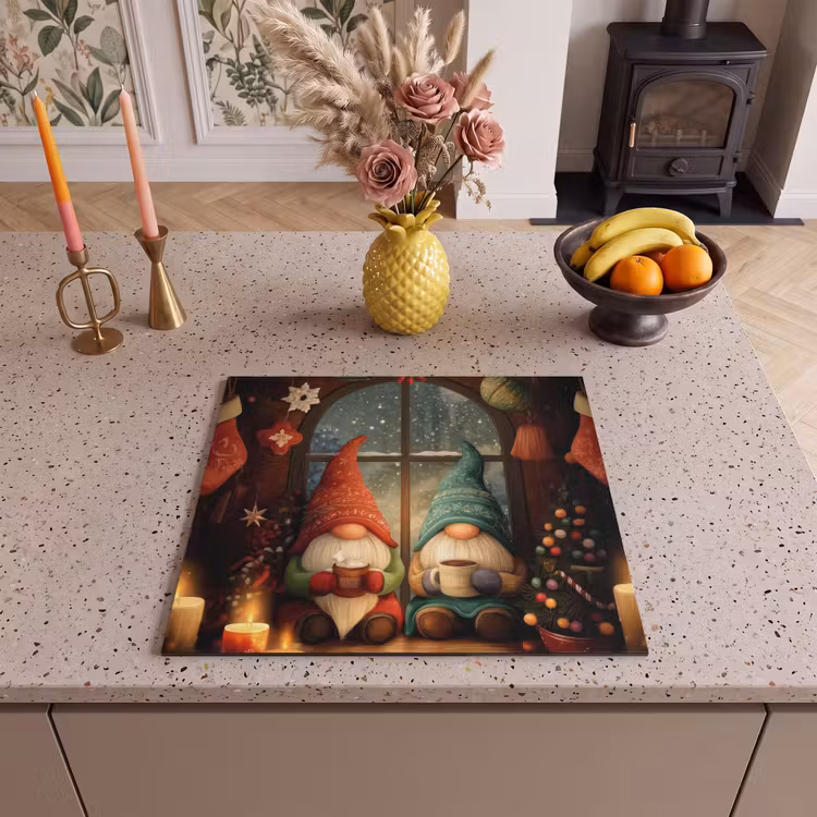 Protection plaque induction - Gnomes - Noël - Fenêtre - Coloré — 3