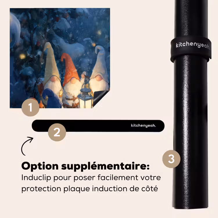 Protection plaque induction - Hiver - Gnomes - Ecureuils - Multicolore — 8