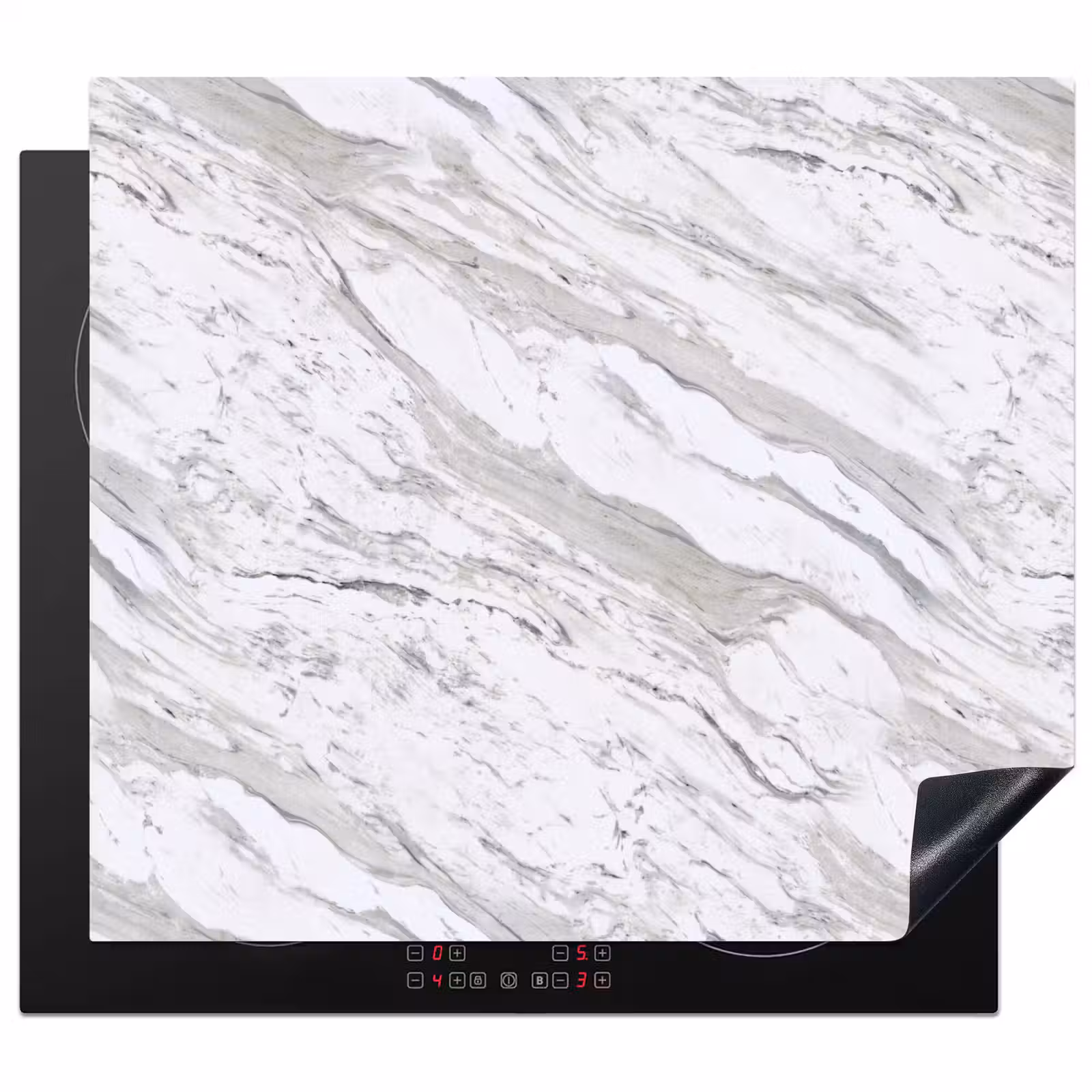 Protection plaque induction - Marbre - Blanc - Gris-vert — 1