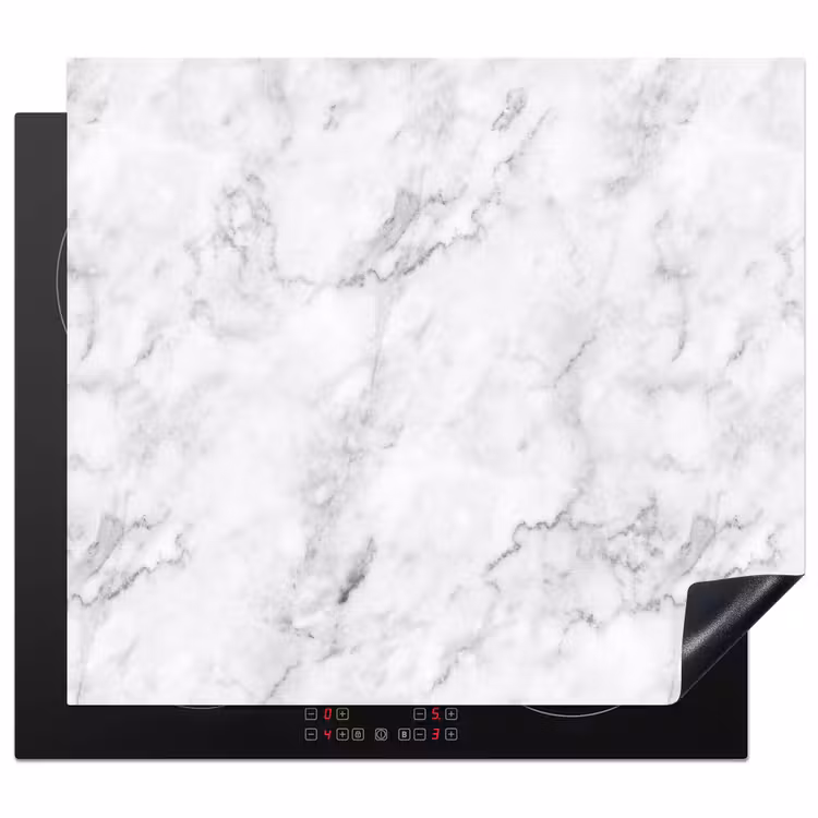 Protection plaque induction - Classique - Marbre - Veines - Gris — 1