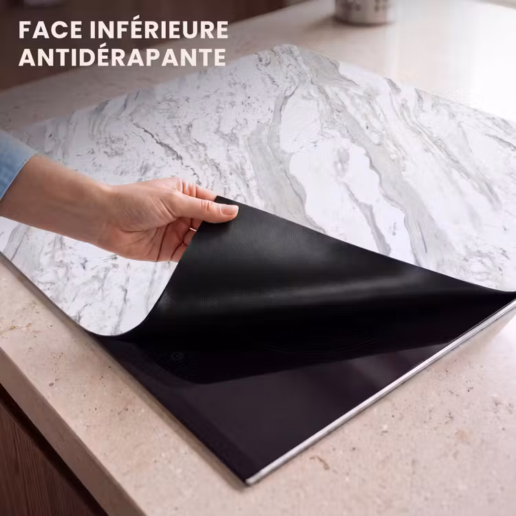 Protection plaque induction - Marbre - Blanc - Gris-vert — 7