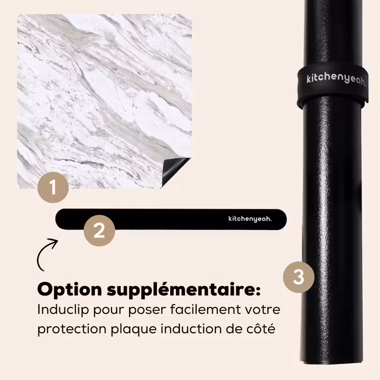 Protection plaque induction - Marbre - Blanc - Gris-vert — 8
