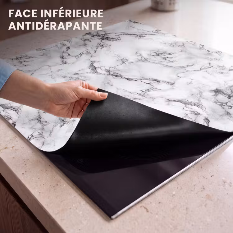 Protection plaque induction - Marbre - Noir - Dramatique - Blanc — 7