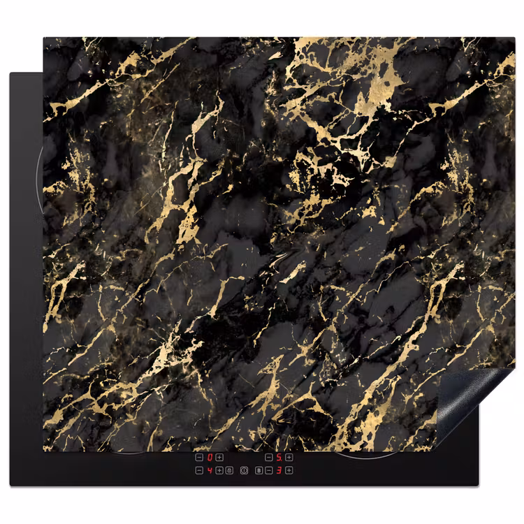 Protection plaque induction - Marbre - Noir - Structure or — 1