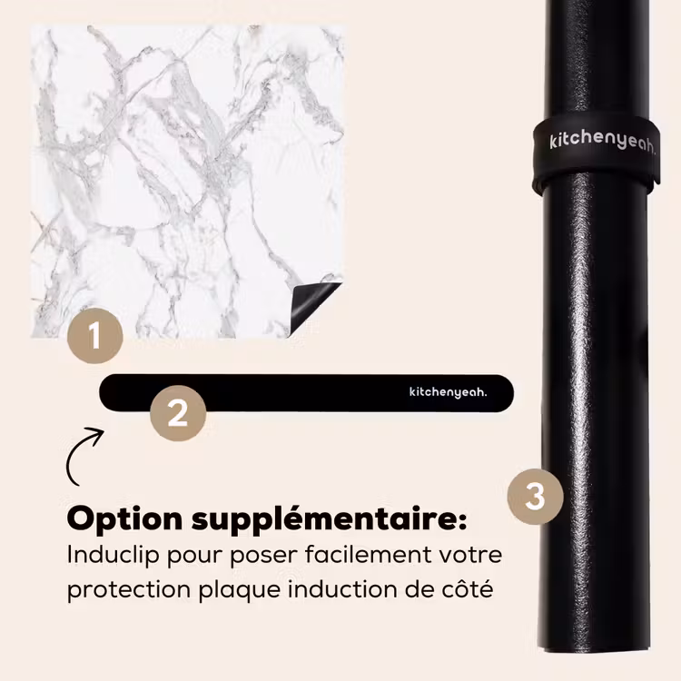 Protection plaque induction - Marbre - Pur - Gris - Veines — 8