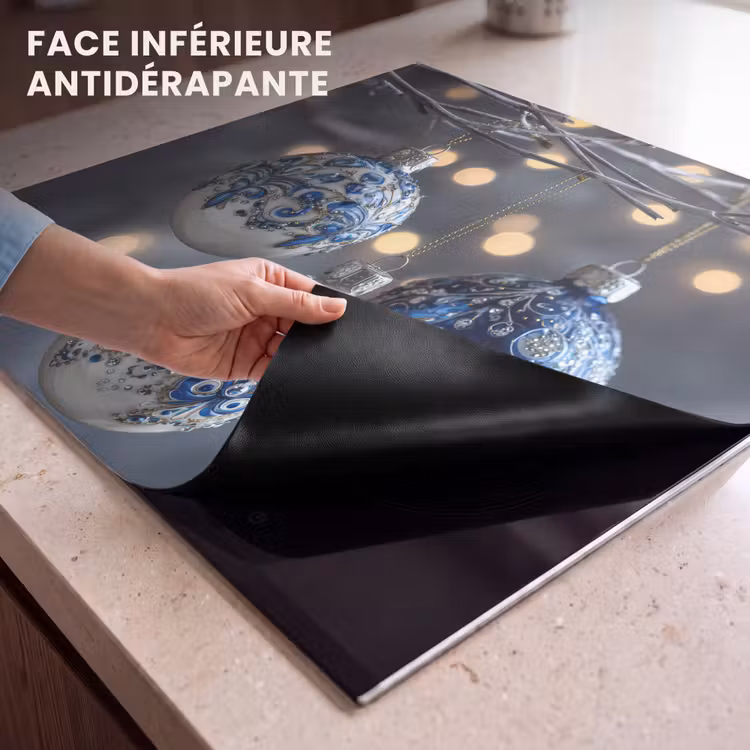 Protection plaque induction - Boule de Noël - Décorée - Bleu — 7
