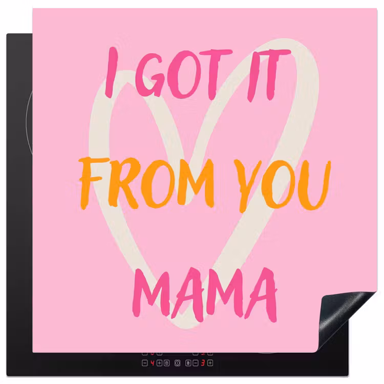Protection plaque induction - Maman - Citation - Coeur - Rose — 1