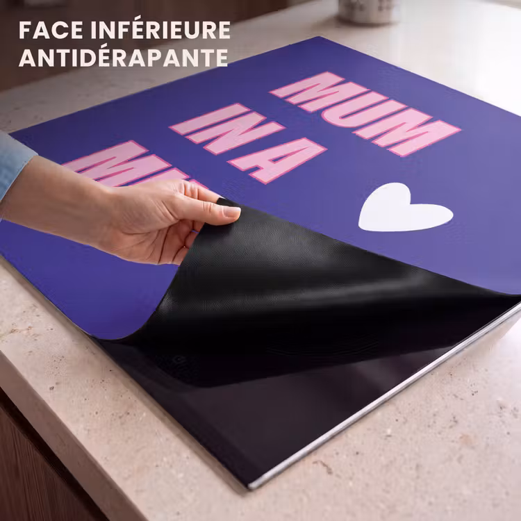 Protection plaque induction - Mère - Texte - Bleu - Coeur — 6