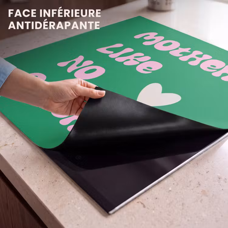 Protection plaque induction - Texte - Coeur - Mère - Vert — 6