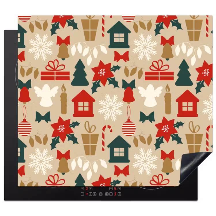 Protection plaque induction - Illustration - Noël - Beige — 1