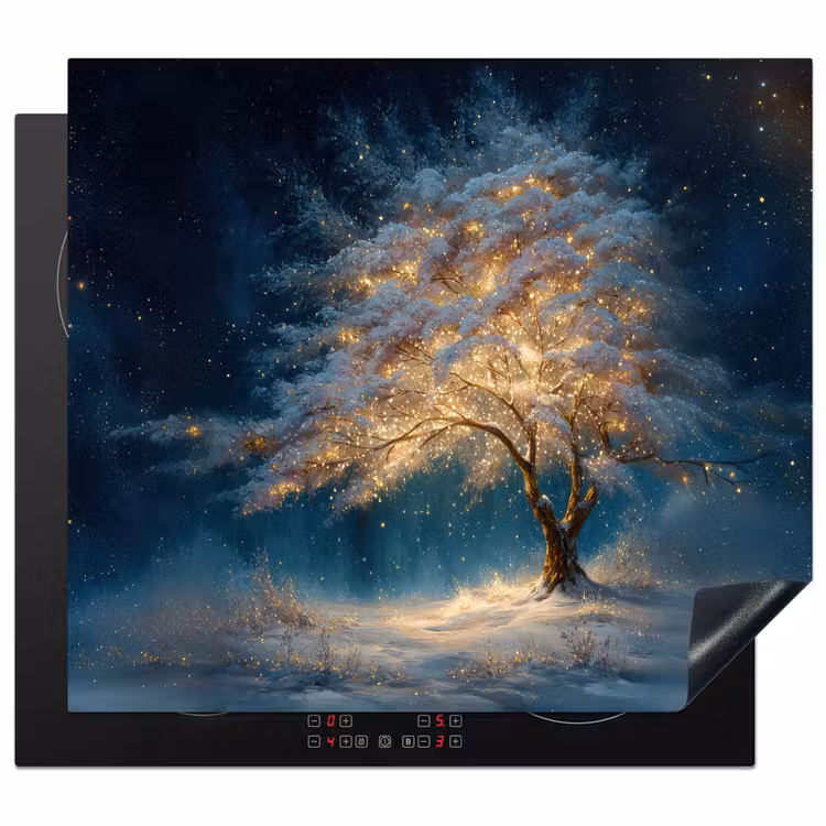 Protection plaque induction - Arbre de vie - Nuit - Sombre - Bleu — 1