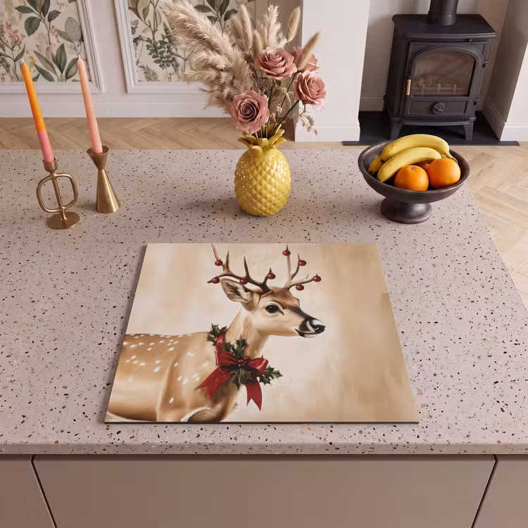 Protection plaque induction - Bois - Noël - Renne - Rouge — 3