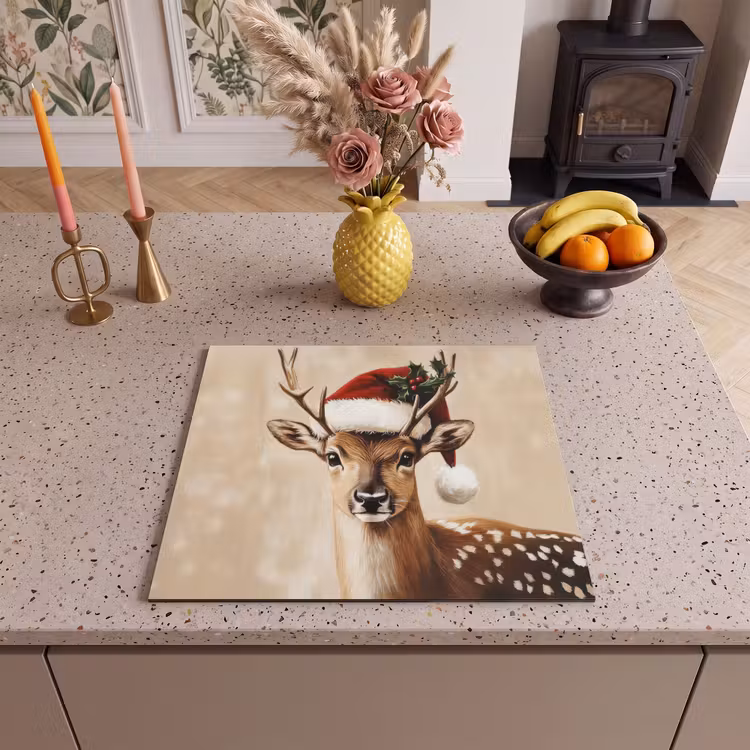 Protection plaque induction - Noël - Cerf - Bois - Rouge — 3