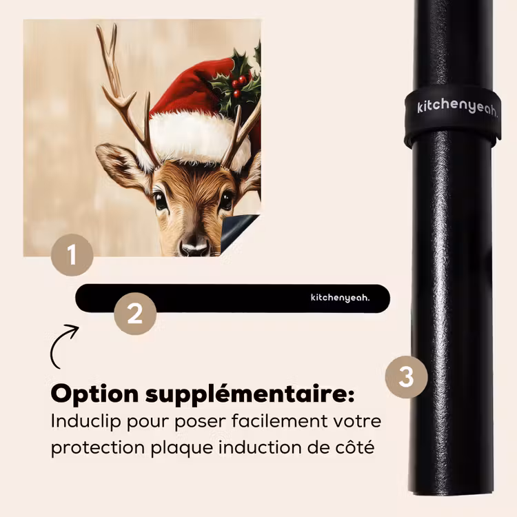 Protection plaque induction - Noël - Cerf - Bois - Rouge — 8