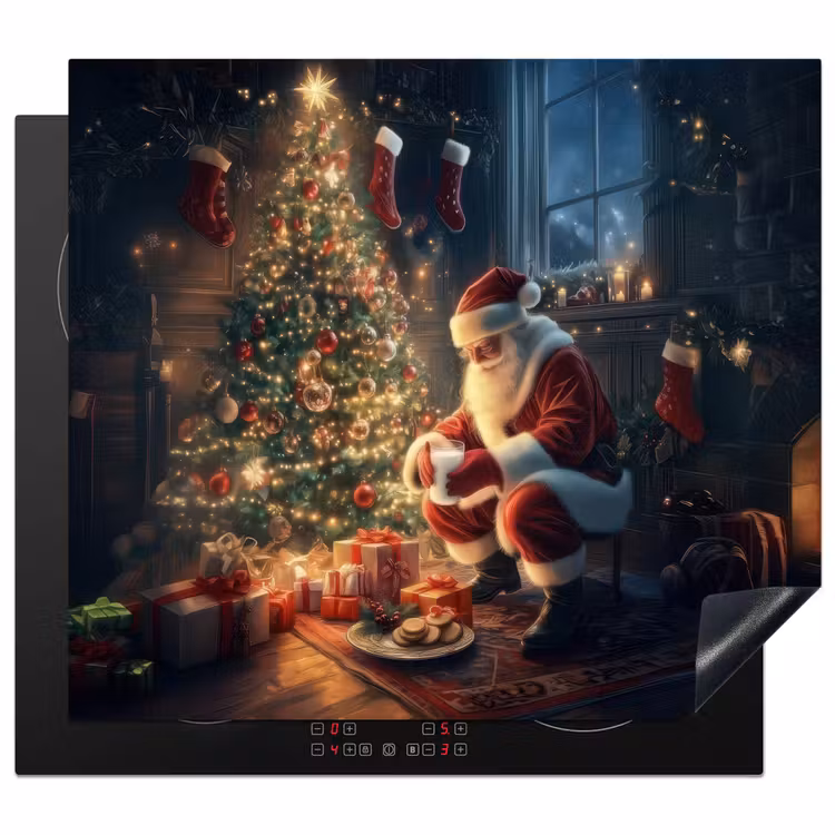 Protection plaque induction - Père Noël - Cheminée - Foncé — 1