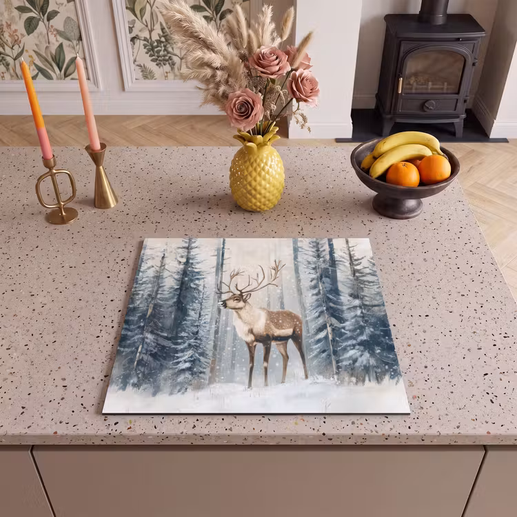 Protection plaque induction - Renne - Neige - Forêt - Blanc — 3