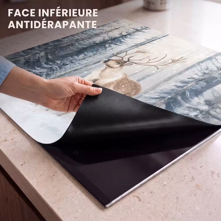 Protection plaque induction - Renne - Neige - Forêt - Blanc — 7