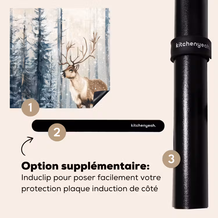 Protection plaque induction - Renne - Neige - Forêt - Blanc — 8