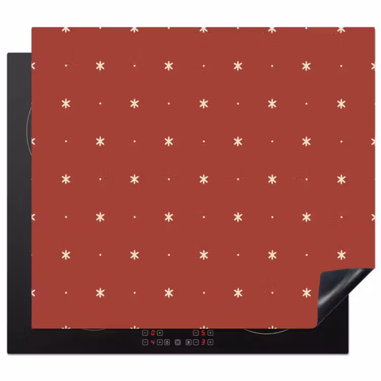 Protection plaque induction - Motif - Points - Étoiles - Rouge — 1